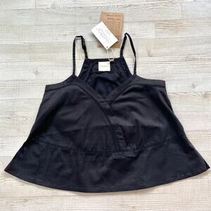 New Reistor V-Neck‎ Camisole With Lace | Black Size XS
